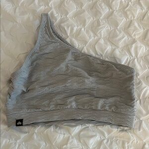 Gray One-Shoulder Top